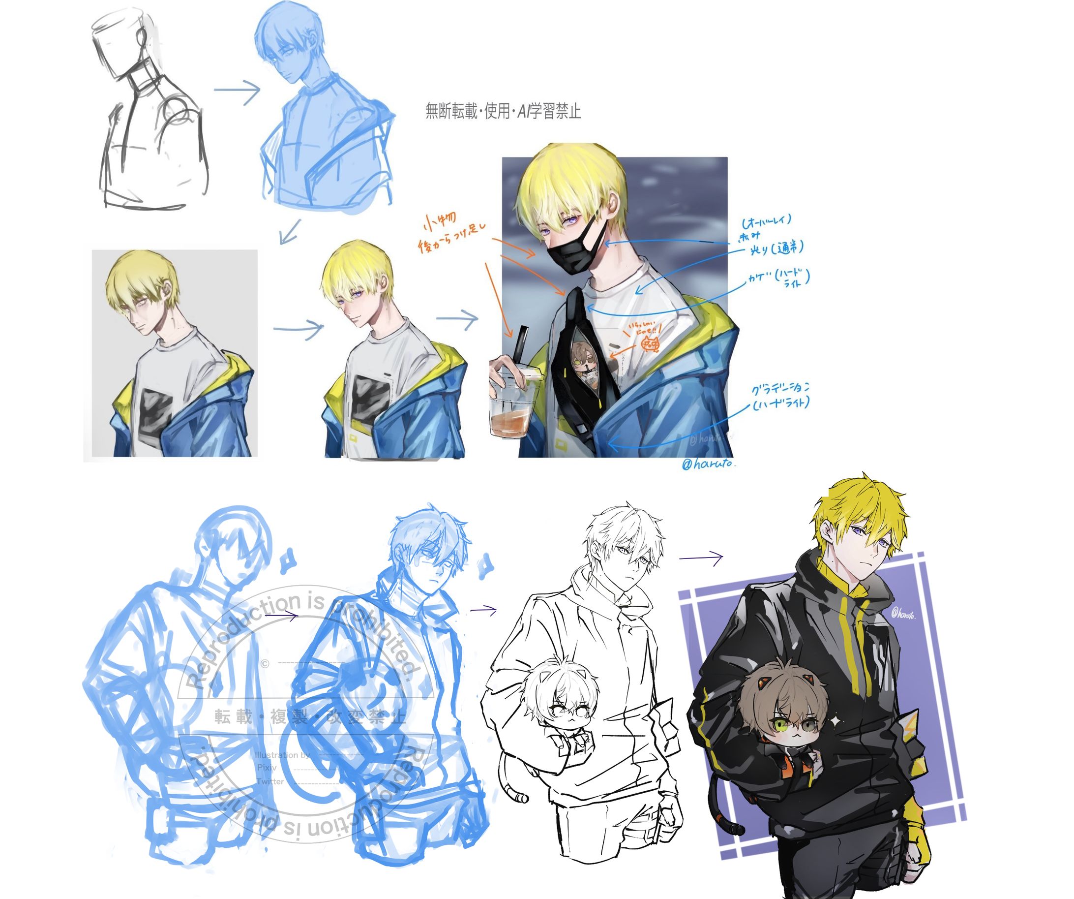 制作工程（厚塗り）Process-1