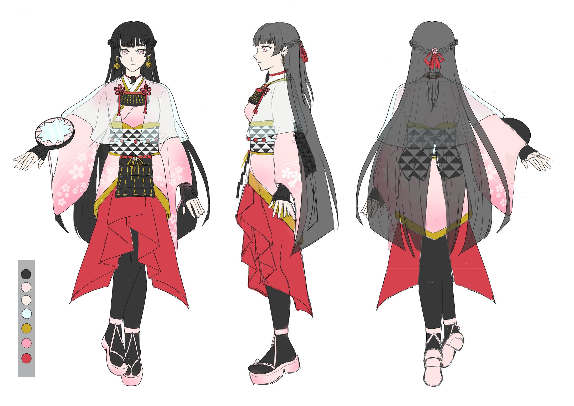 ファンタジー風アニメキャラクターイラスト 和風ファンタジーキャラクター女性
