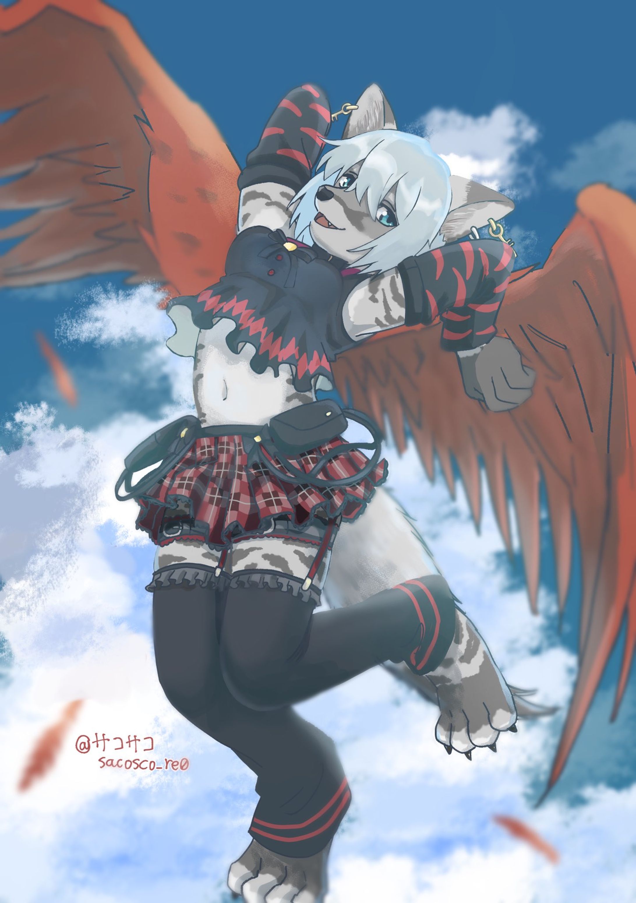 羽ケモ（ご依頼絵）-1