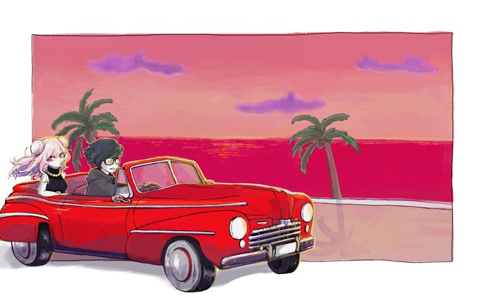 1枚絵、車・乗り物系