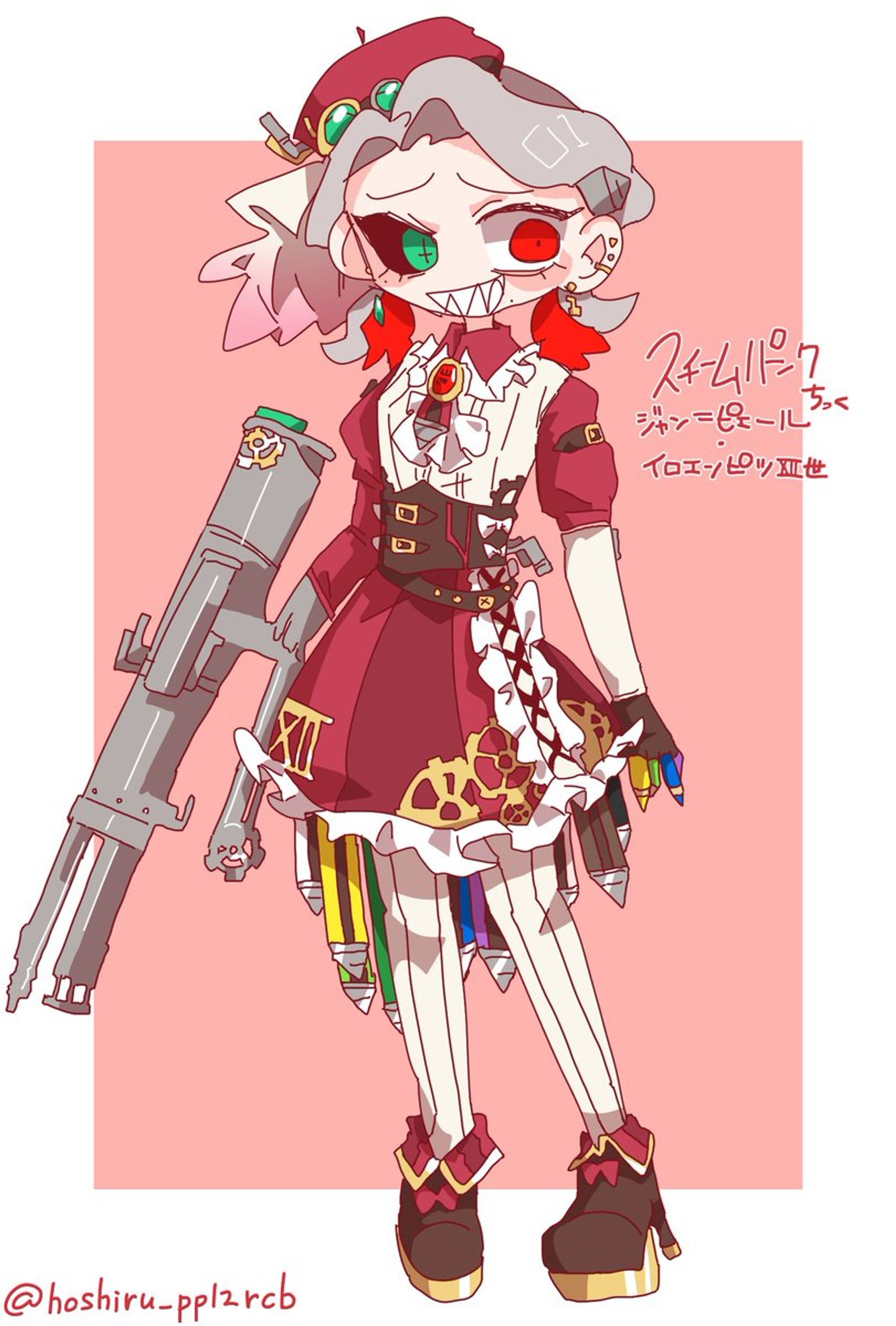 スチームパンク風擬人化イロエンピツ　キャラクターデザイン-1