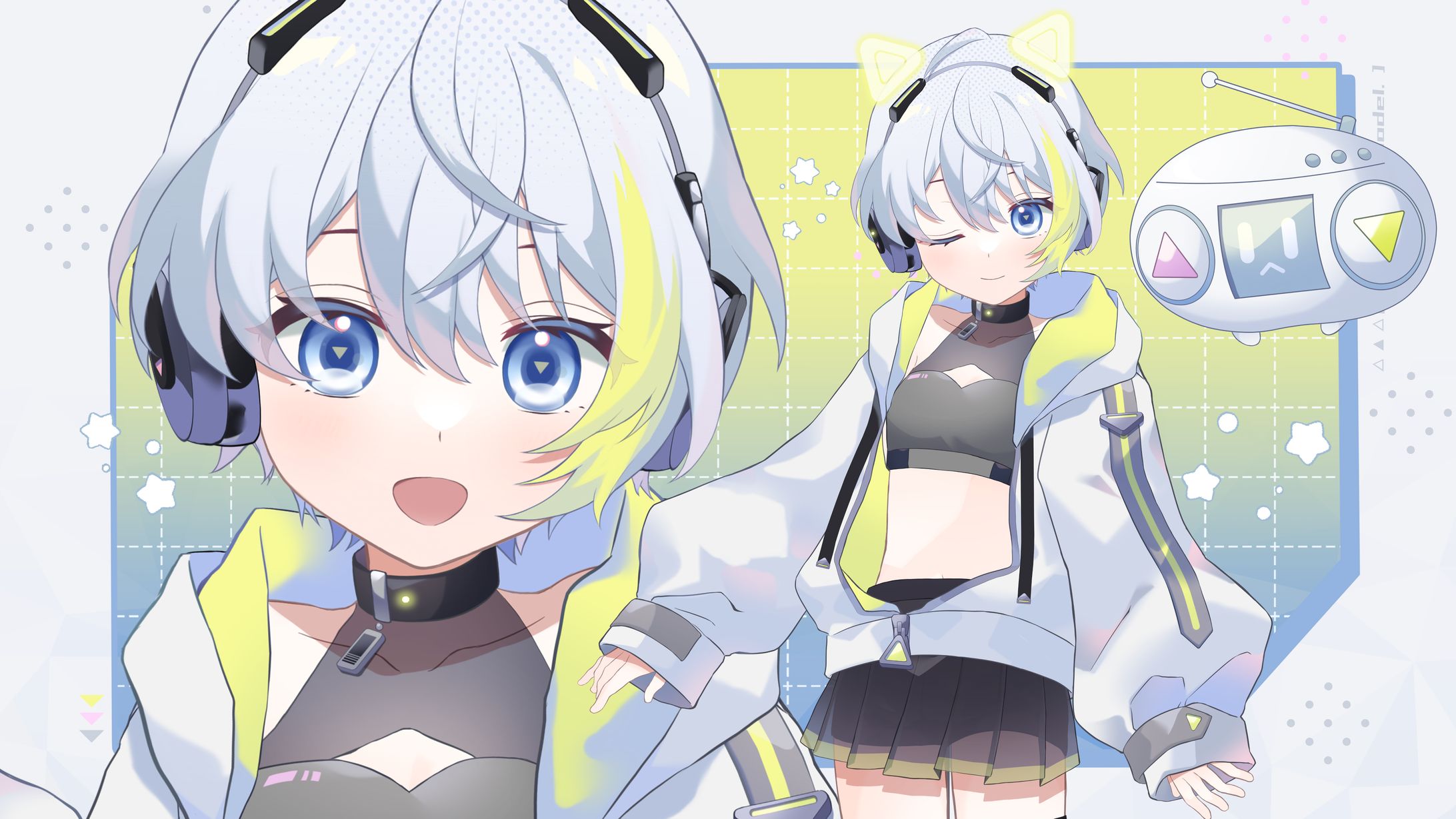 Live2Dモデル「けもみみヘッドホンの女の子」-1