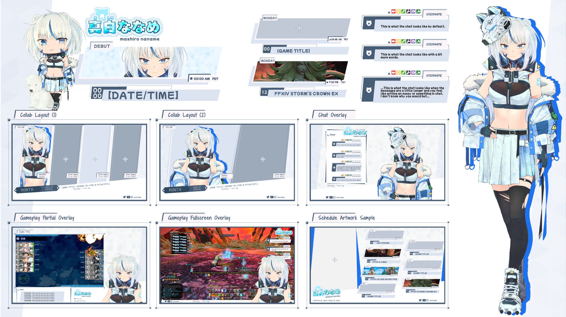 Stream Overlay + Character Design - Mashiro Naname [Original]-1