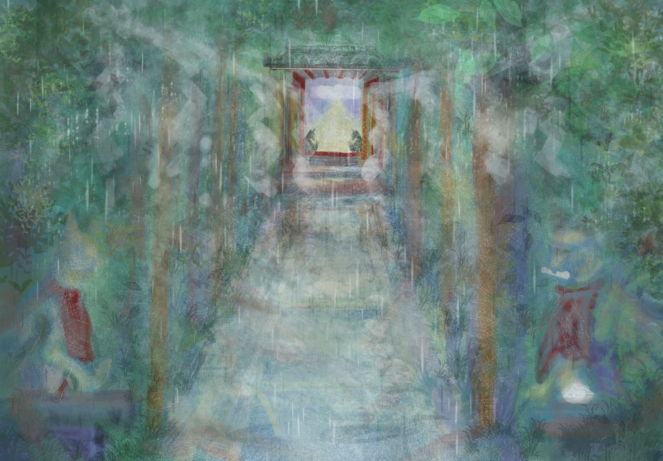 水　雨　幻想　模様-1