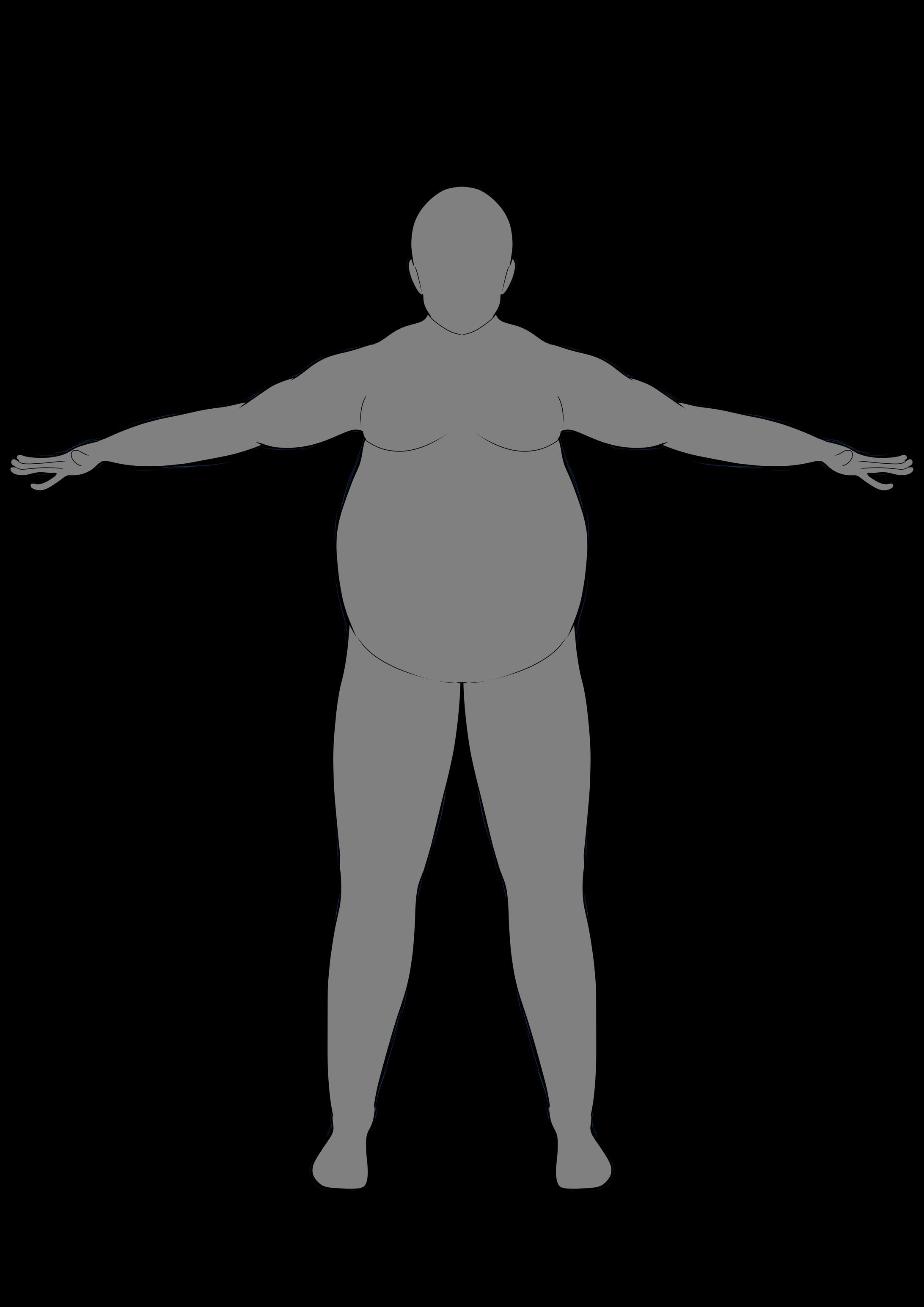 体形　女性 キャラクターデザインシート　2D-1