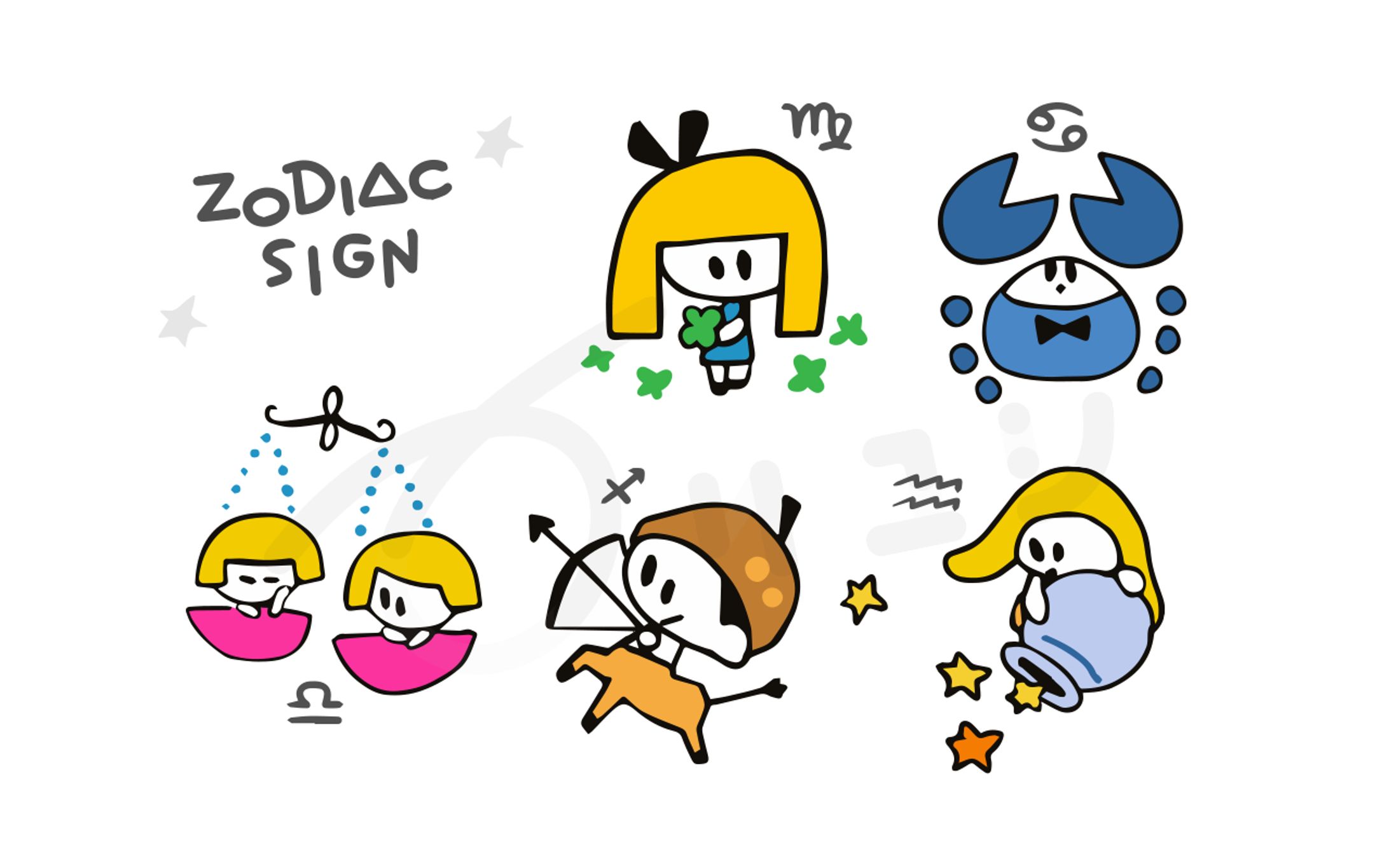 星座フレークシール イラスト-1