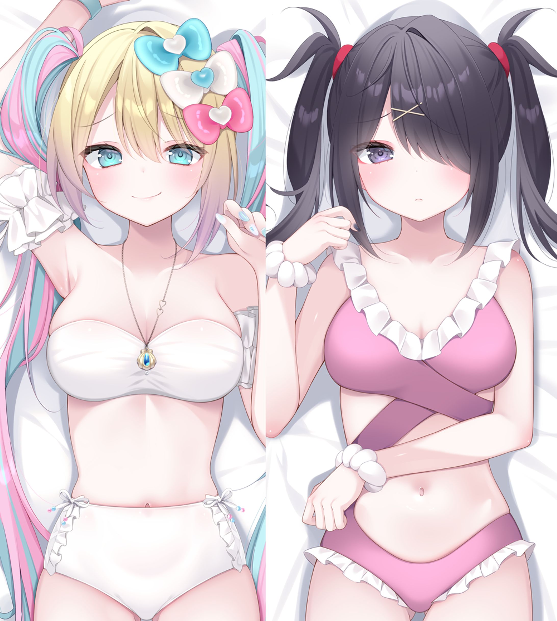 【お仕事】『NEEDY GIRL OVERDOSE』ニディガ展4 超てんちゃん＆あめちゃん抱き枕カバー/イラスト描き下ろし-1