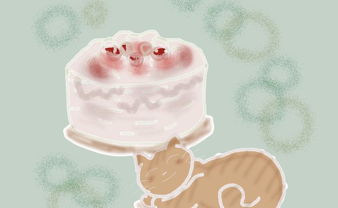 おいしいケーキだニャン