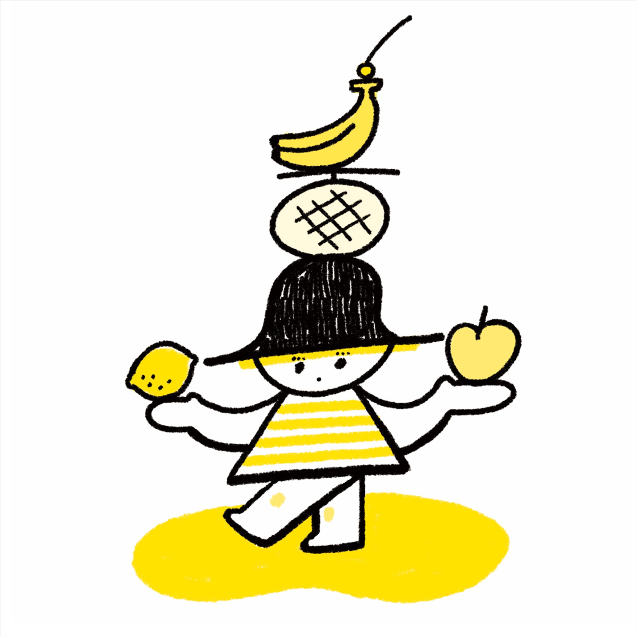 線画・フルーツだいすき-1