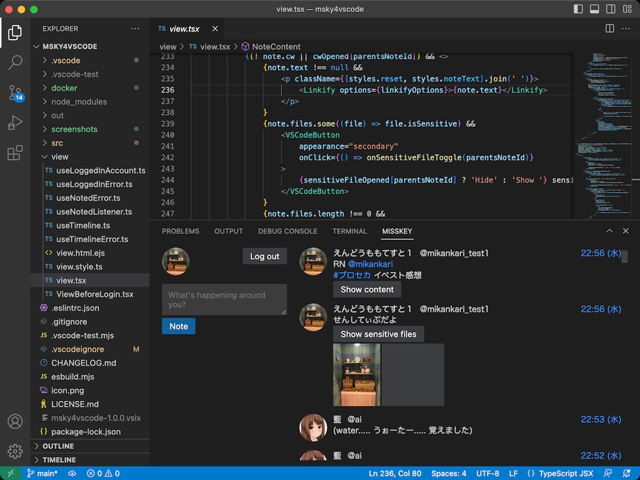GitHub - mikankari/msky4vscode: Misskey client in Visual Studio Code editor-1