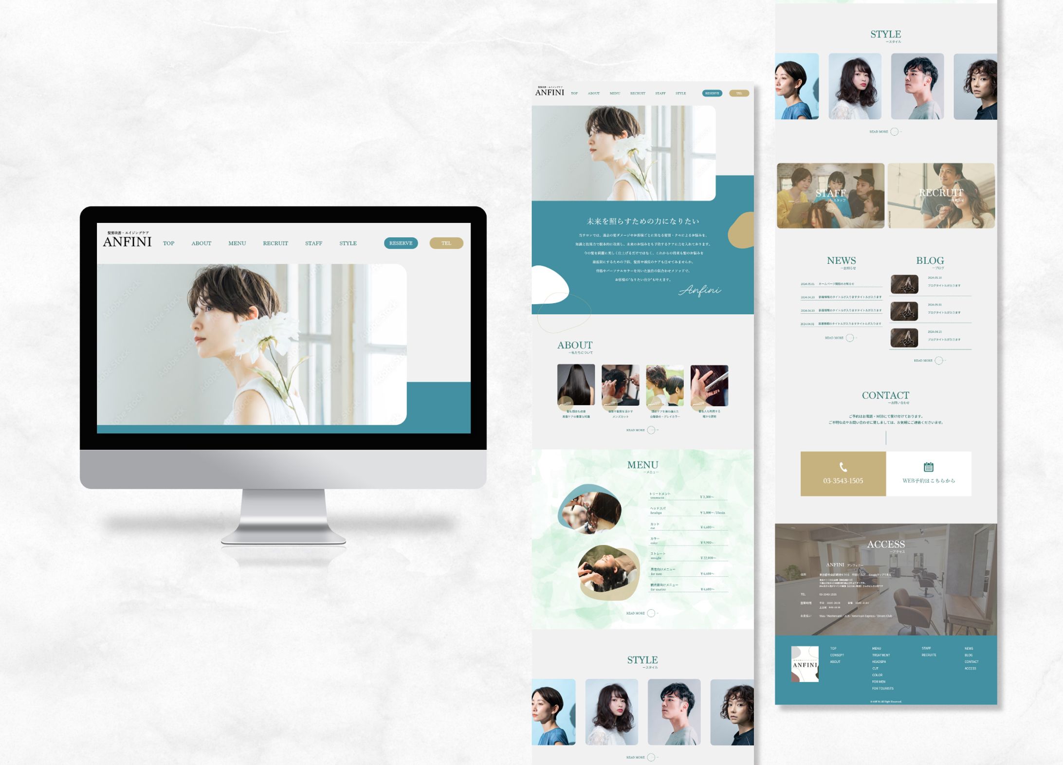 ヘアサロン　Webサイトデザイン-1