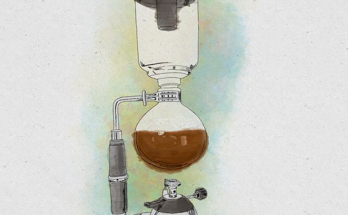 Siphon brewing - illustration