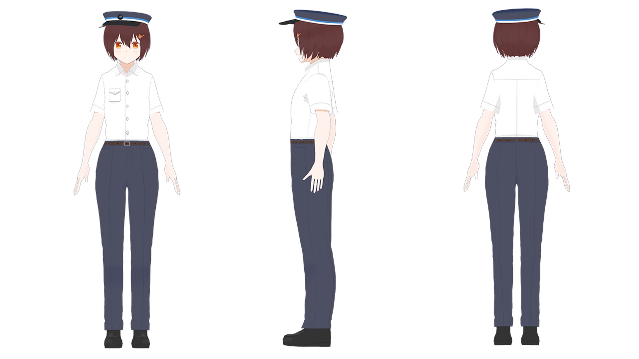常陸秋子様 制服 3Dモデル-1