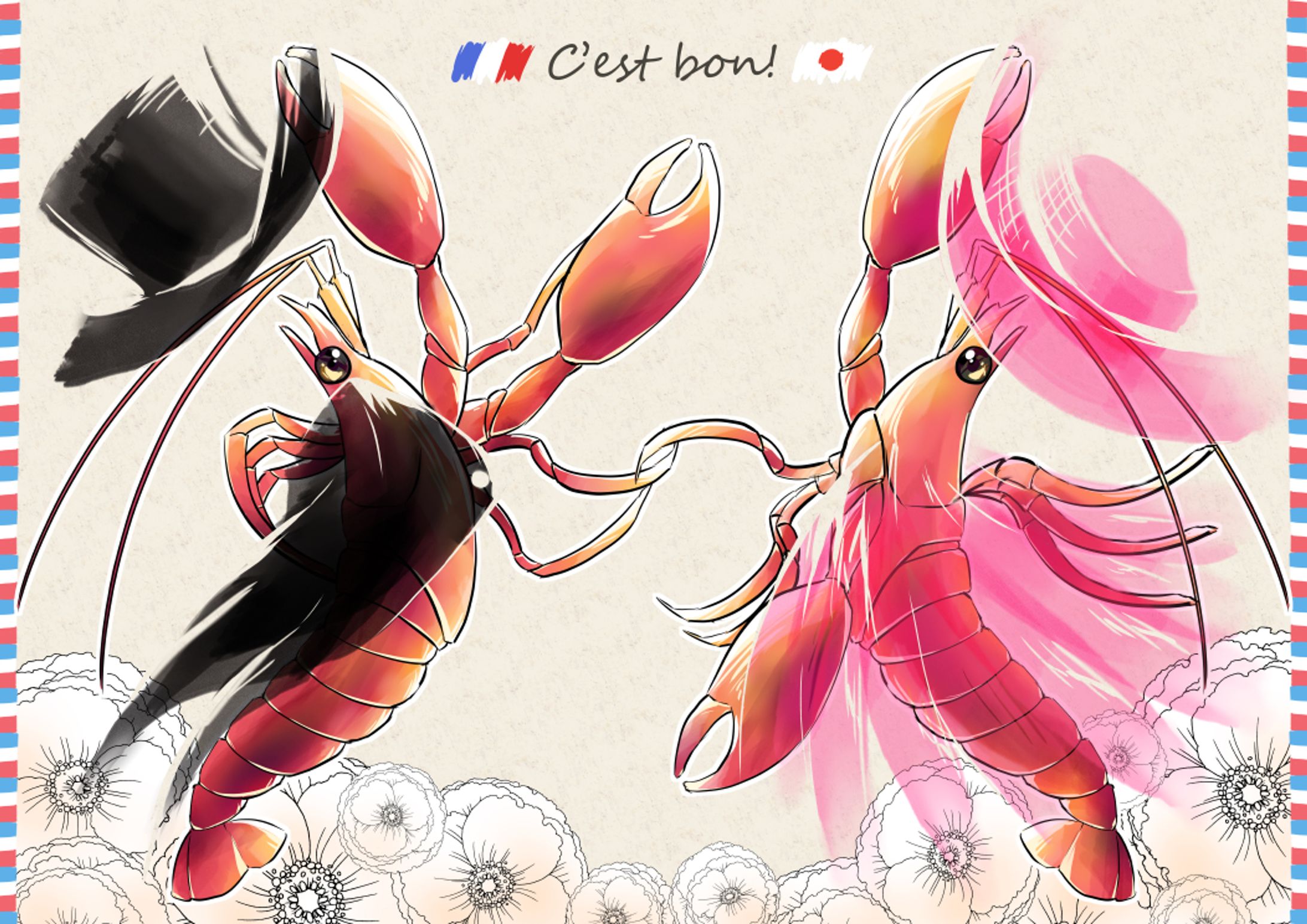 【出展】C’est bon！オマール海老（エビストロEBIZO様店内展示作品）-1