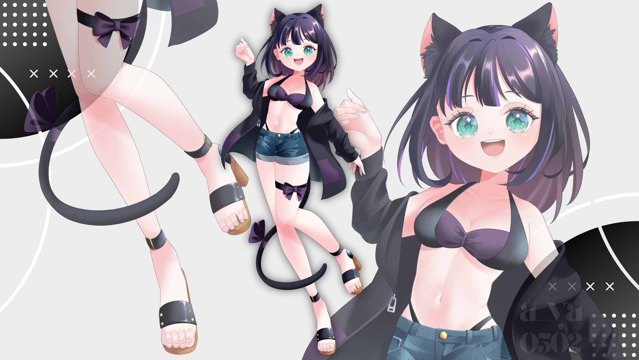 猫魔くろ様立ち絵(服装差分あり)-1