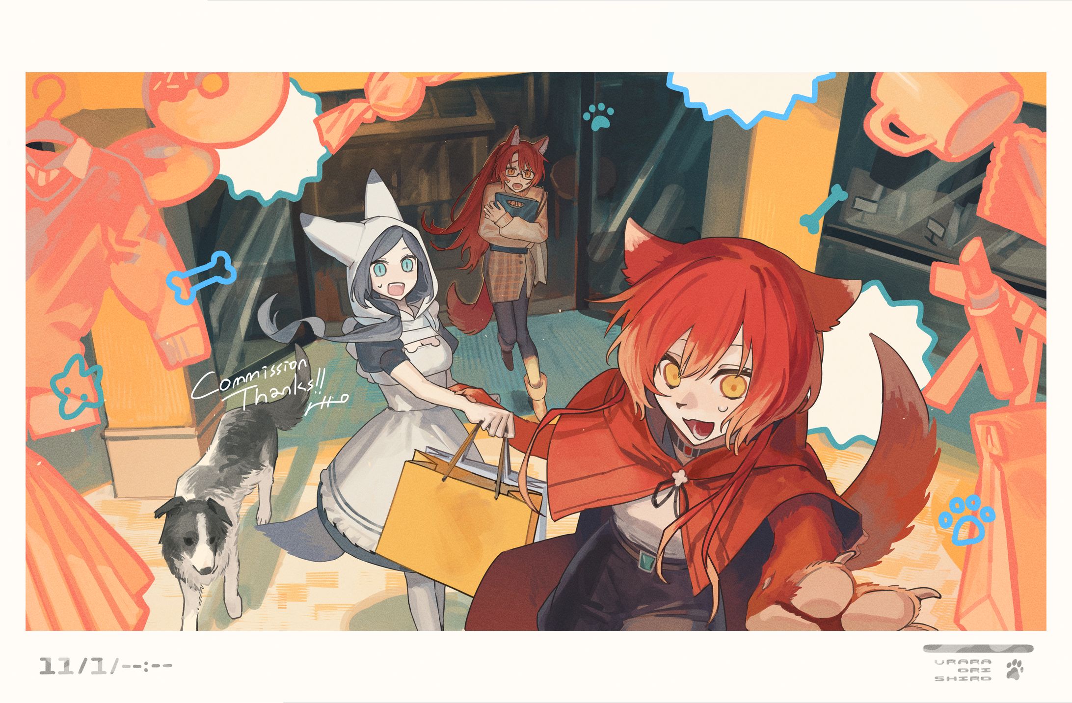 買い物と犬-1