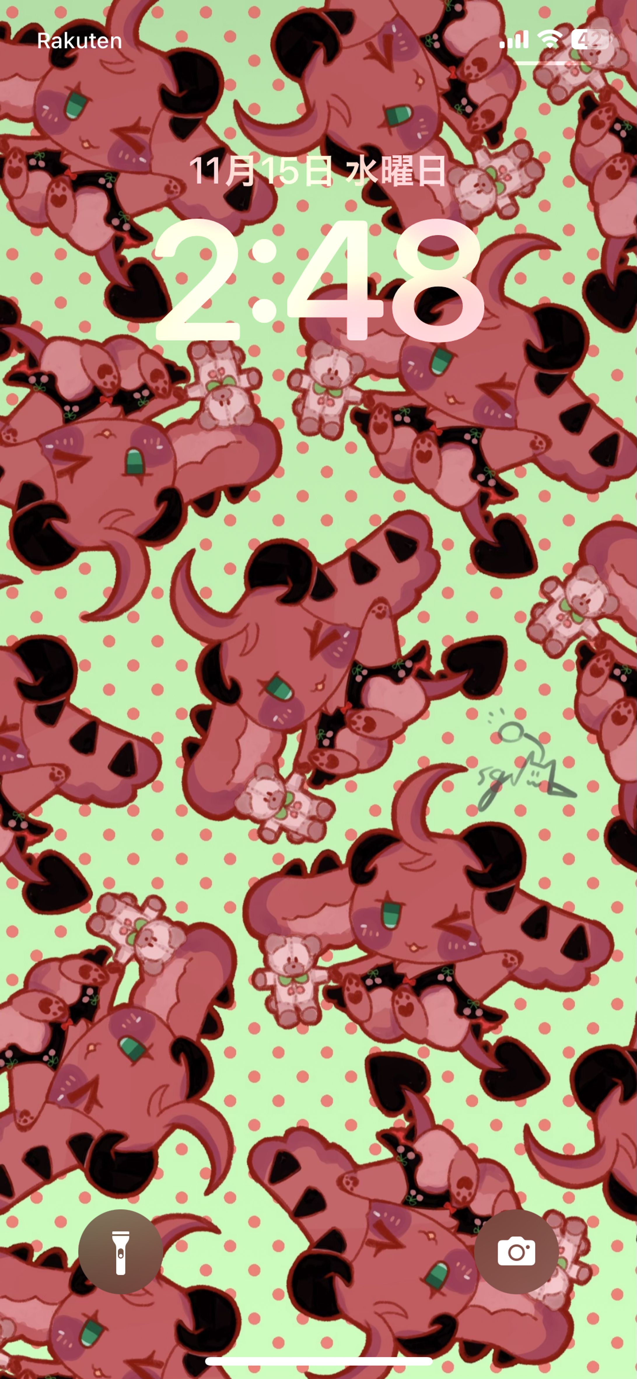 【ご依頼】クライアント様のOCのスマホロックロック画面-1