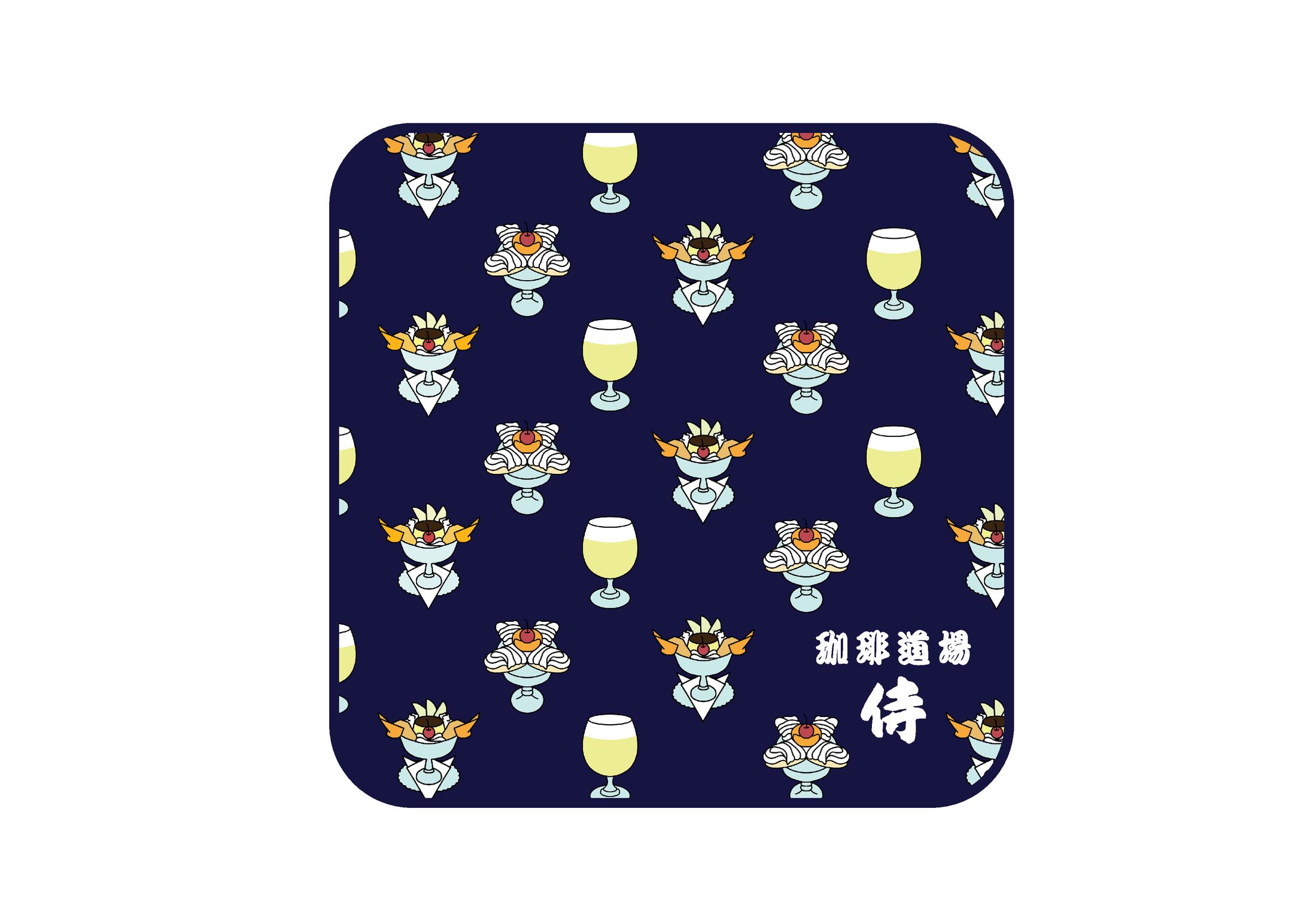 珈琲道場侍様 ミニタオル-1