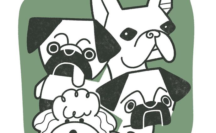 ペット似顔絵（モノクロ）