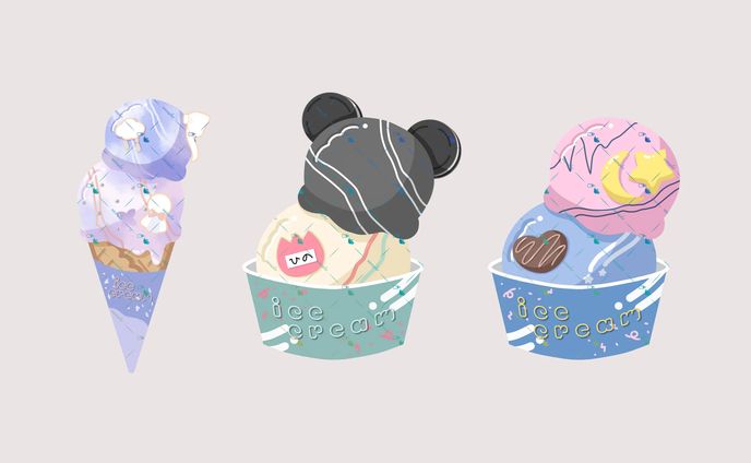 モチーフアイス量産イラスト 梅雨傘はれい様、ひの朱寝様、星月とおる様