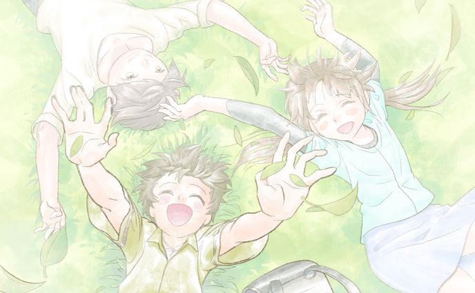 小学生の生活_道徳の教材の挿絵向け「芝生に寝転がる」