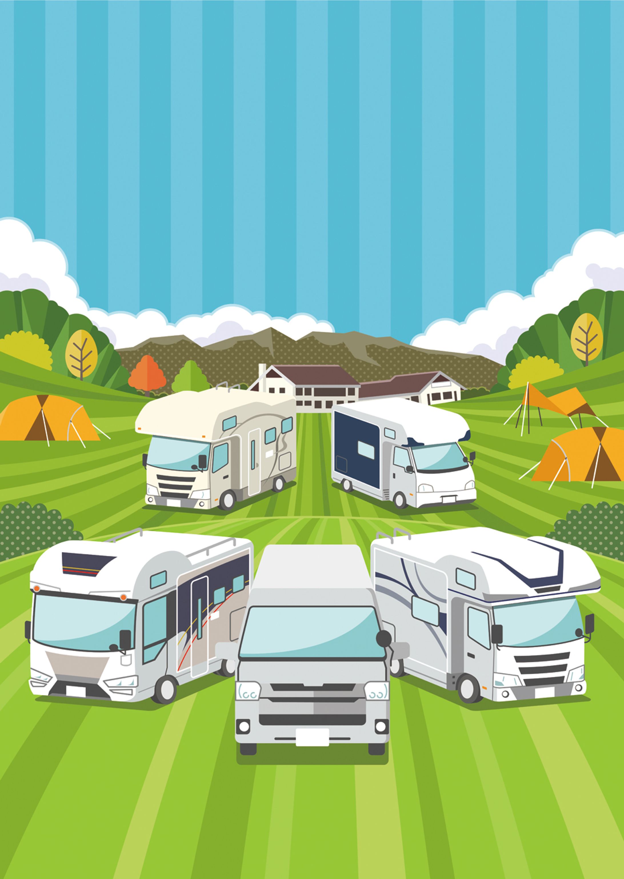キャンピングカーイベントポスター用イラスト-1
