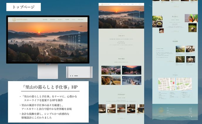 「里山の暮らしと手仕事」ホームページ　（架空案件）