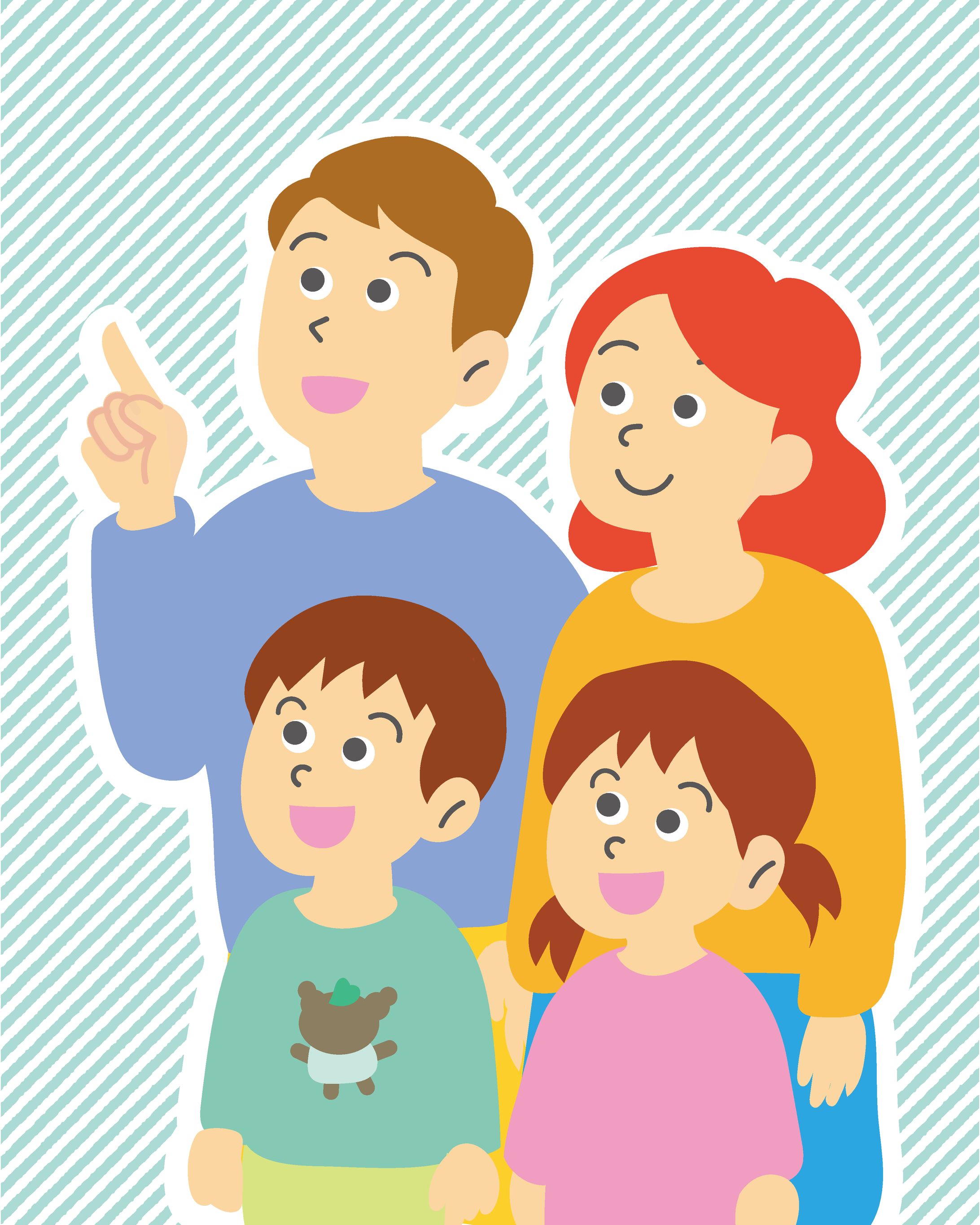 移住先を検討する家族のイラスト-1