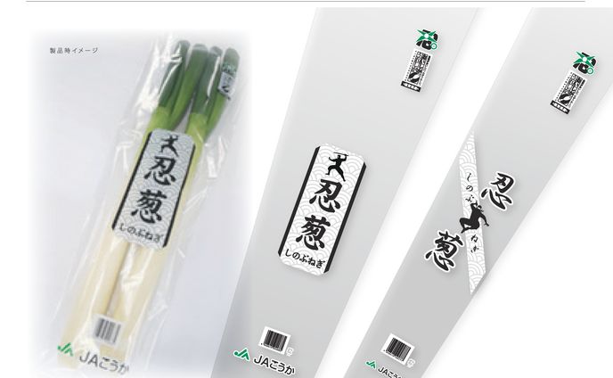 JAこうか様　しのぶねぎ1.2本用 防曇袋