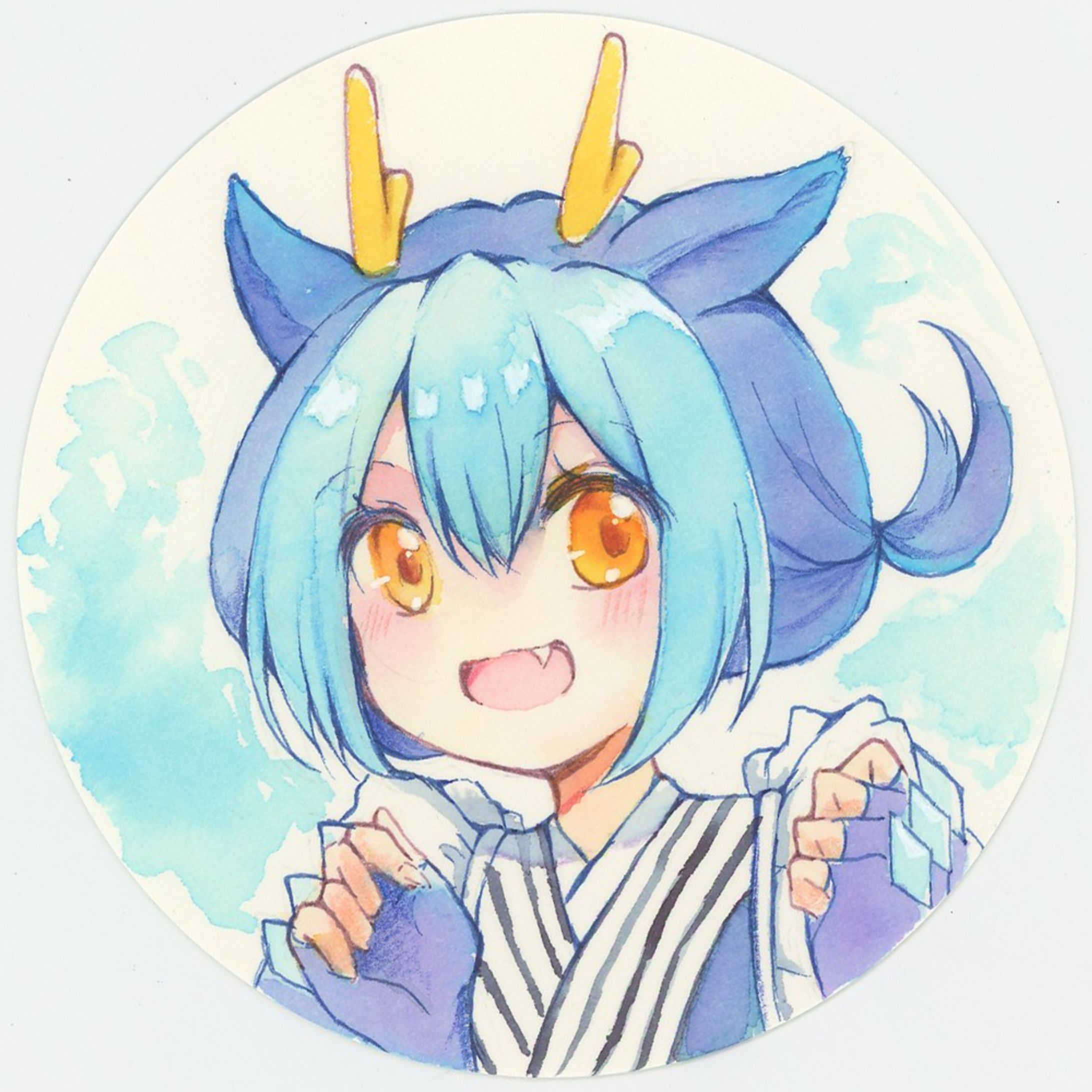 ドラゴンメイド（版権、アナログイラスト）-1