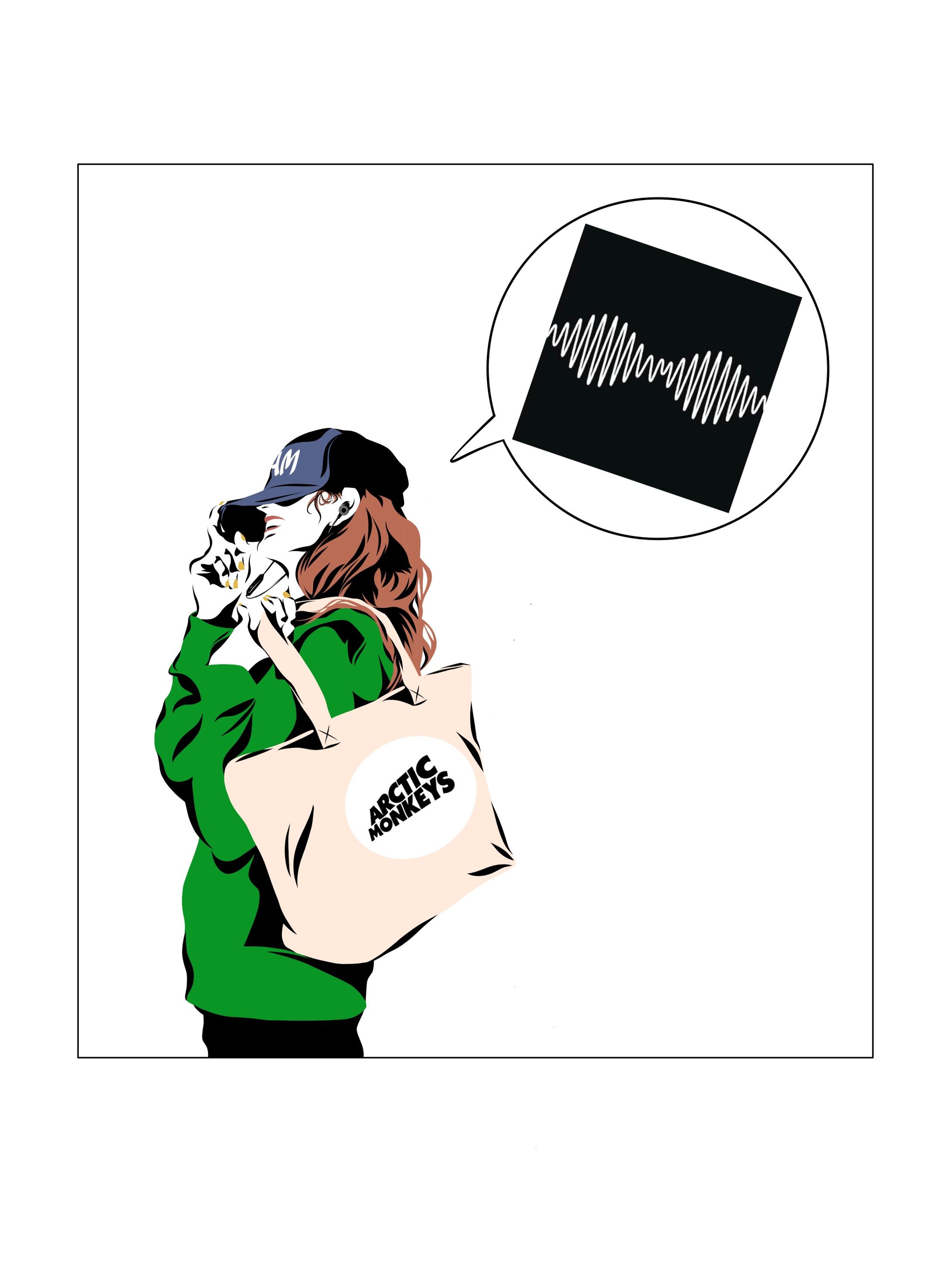 Rock Girl Listen to Arctic Monkeys-1