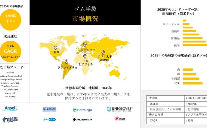 ゴム手袋産業インサイト、シェア、成長、サイズ概要、2023-2035年予測