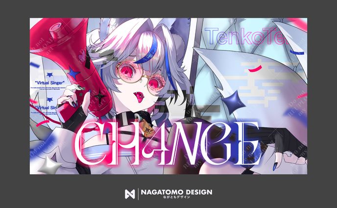 天狐てん様カバーMV『CH4NGE』　サムネイルデザイン