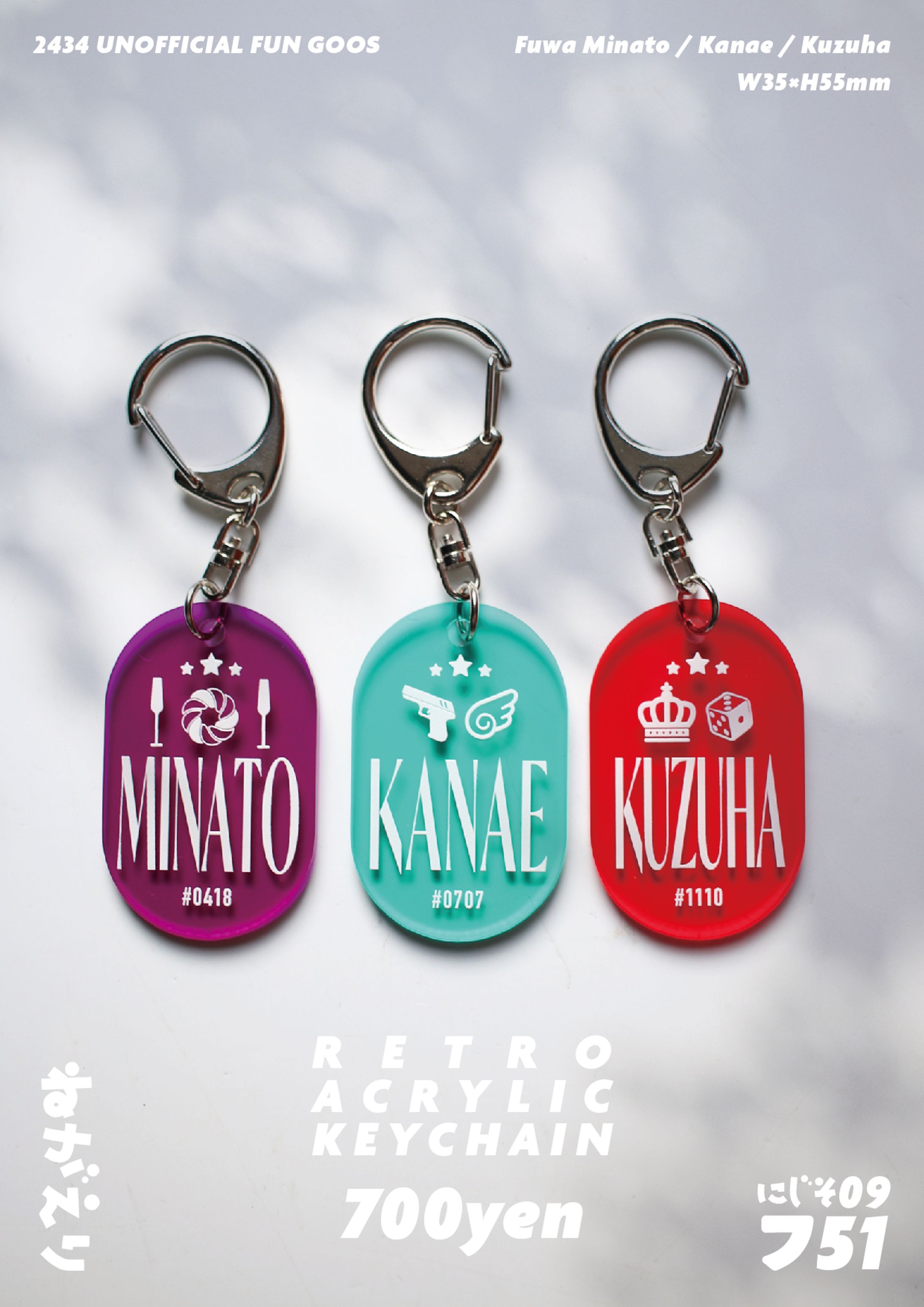 【二次創作】にじそうさく09　頒布物　レトロキーホルダー-1