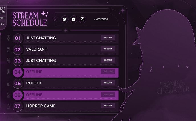 (Fake Project) Vtuber Schedule Design