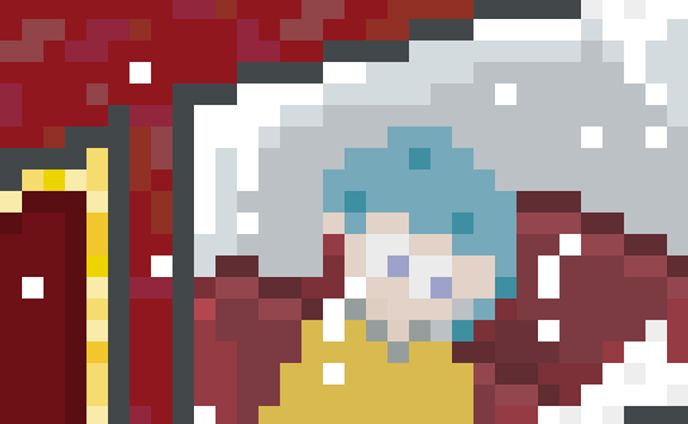 水玉ちゃんと雪の鉄道