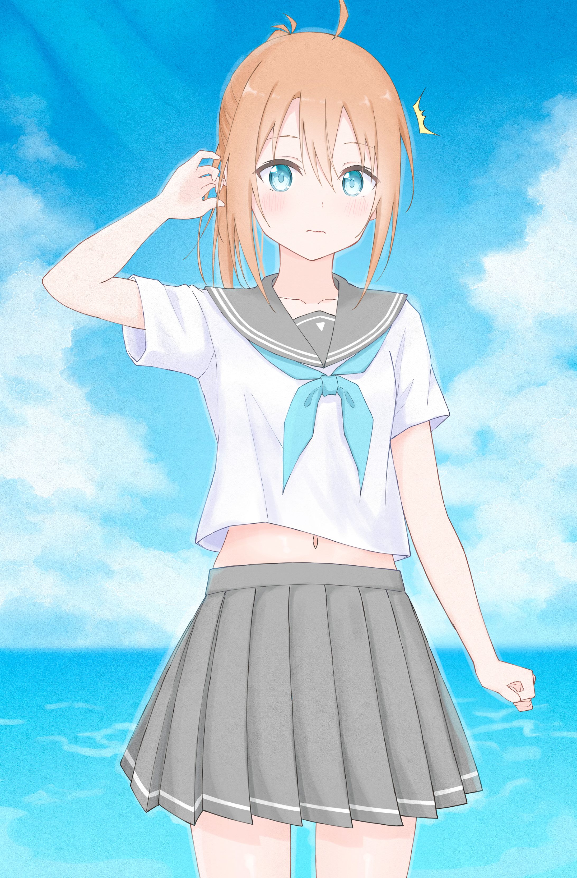 セーラー服 へそチラ-1