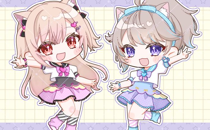 猫入あこ様、TOCORO十様歌みたMV用イラスト