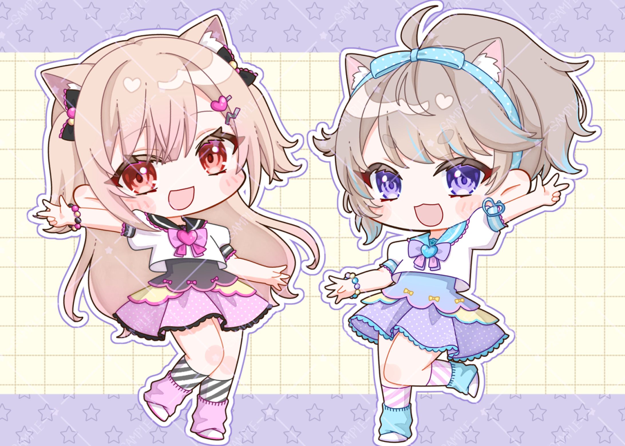 猫入あこ様、TOCORO十様歌みたMV用イラスト-1