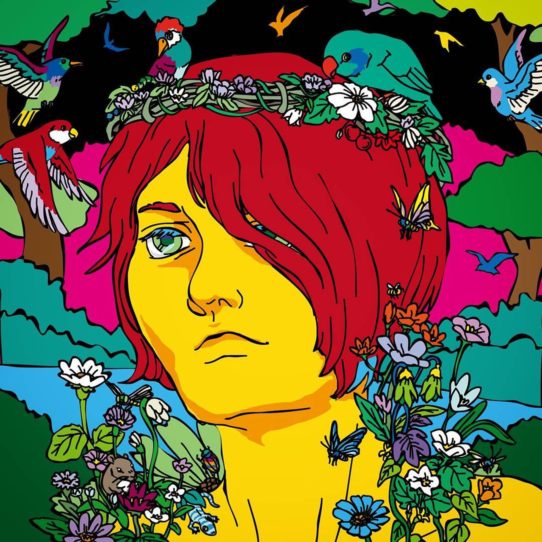 #小鳥
#赤髪
#イラスト
#花
#redhair
#Bird
#picture
#flower
#Man
#CHEBLO-1