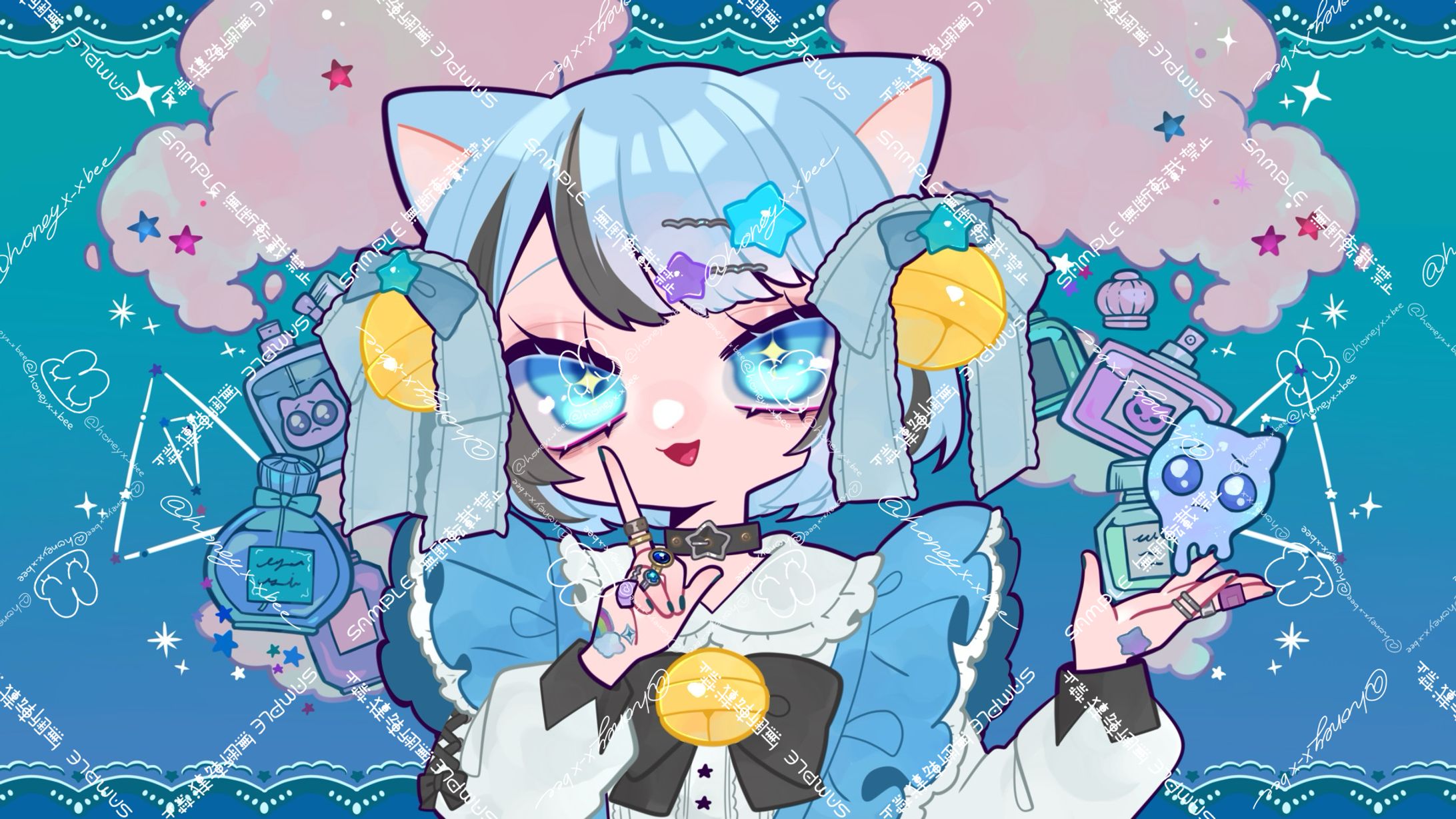 メイメイ様 めっかわ注意報歌ってみた用サムネイルイラスト-1