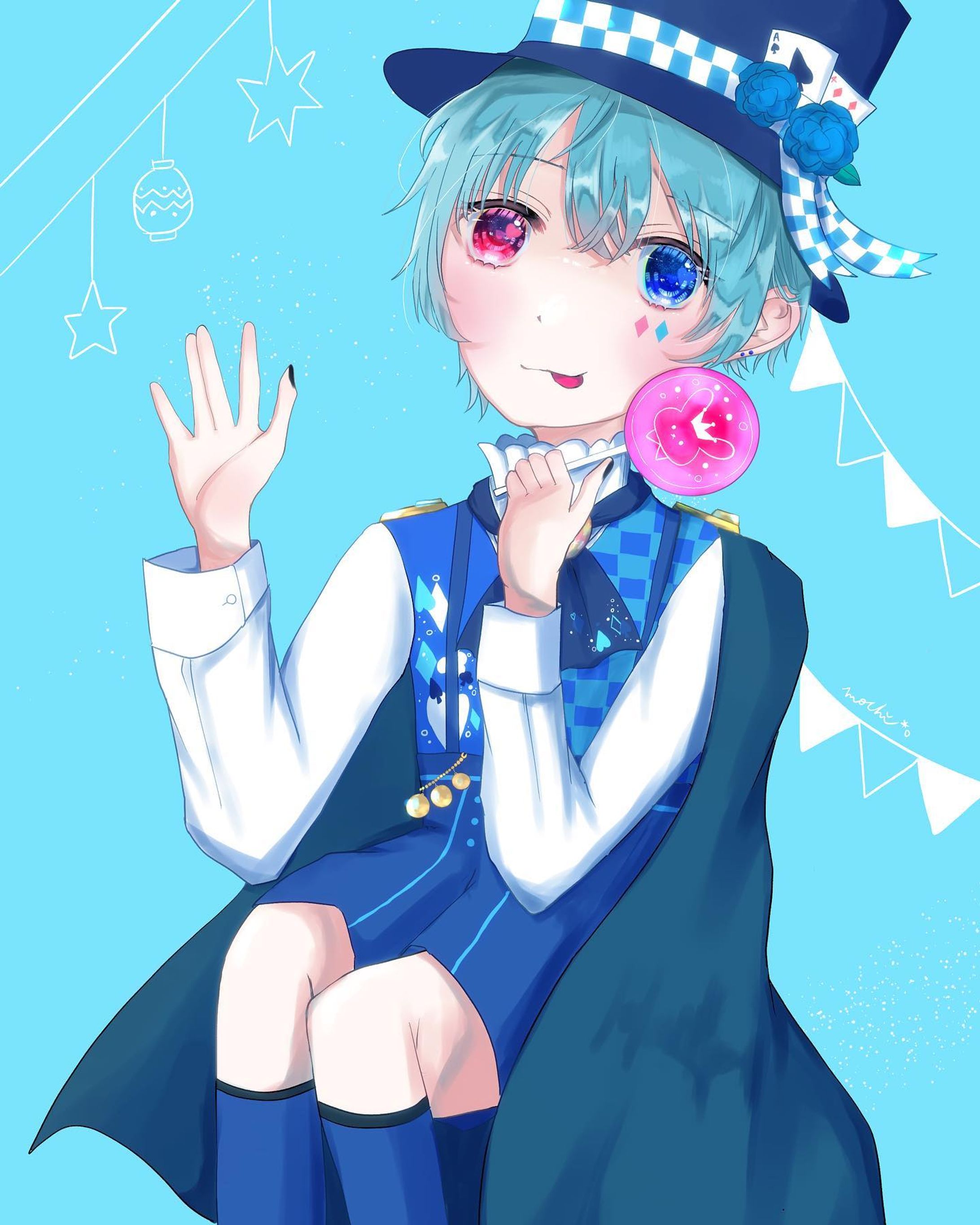 久しぶりのオリキャラのRukuくんです♠️
設定は不思議なサーカスへの案内人の少年🎪
今回描いた子が左👈 
前回描いた子が右👉

 #イラスト #いらすとぐらむ #お絵描き #イラスト好き #お絵描き好き #イラスト好きさんと繋がりたい  #お絵描き好きな人と繋がりたい  #絵柄が好みって人にフォローされたい  #創作 #オリジナル #illustrations-1