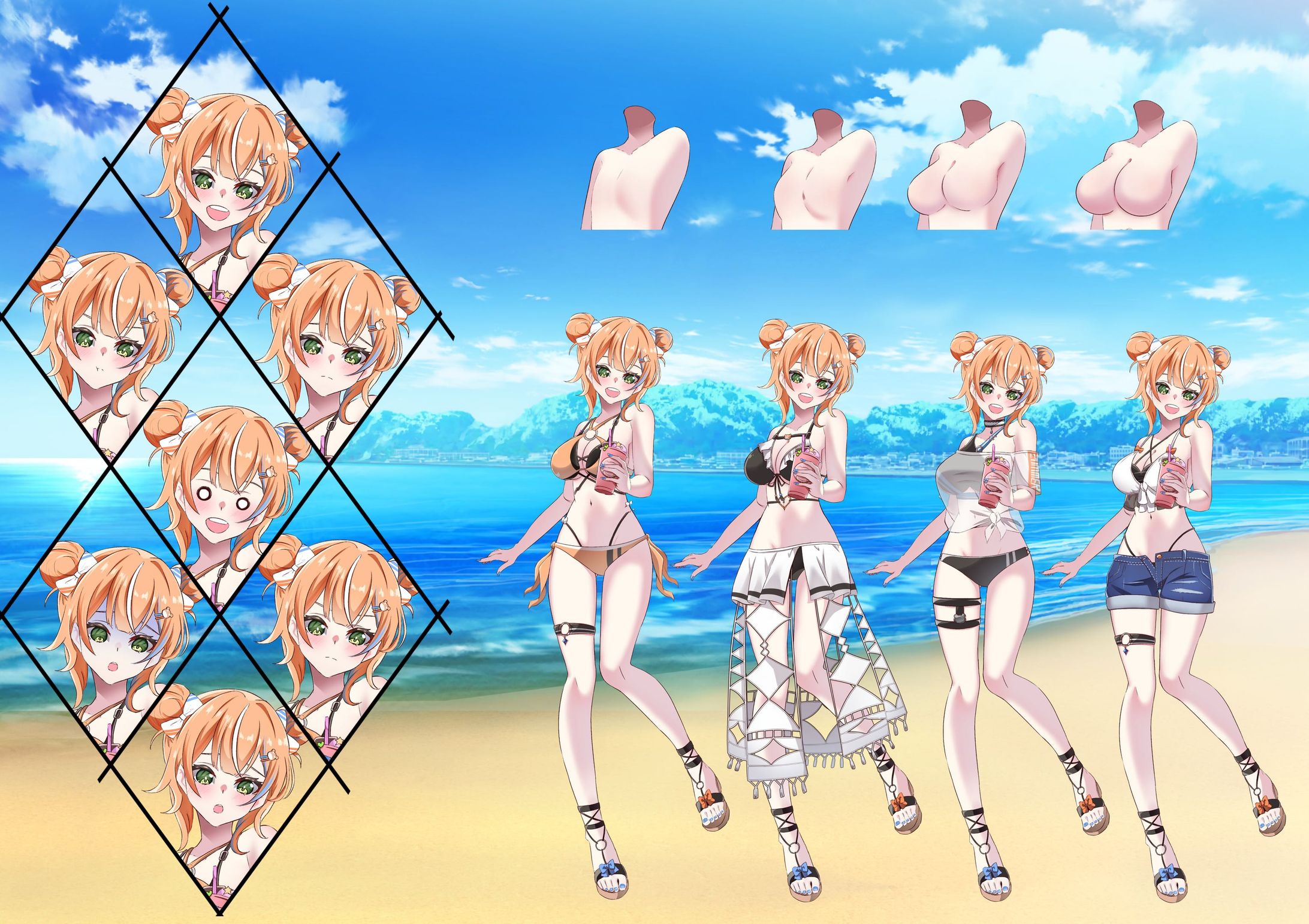 水着立ち絵量産イラスト-1
