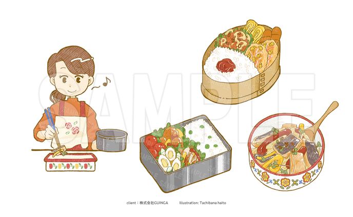【イラスト制作】TABLEVA お弁当特集記事内イラスト