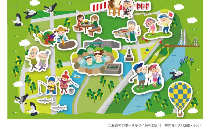 新篠津村MAPのイラスト制作