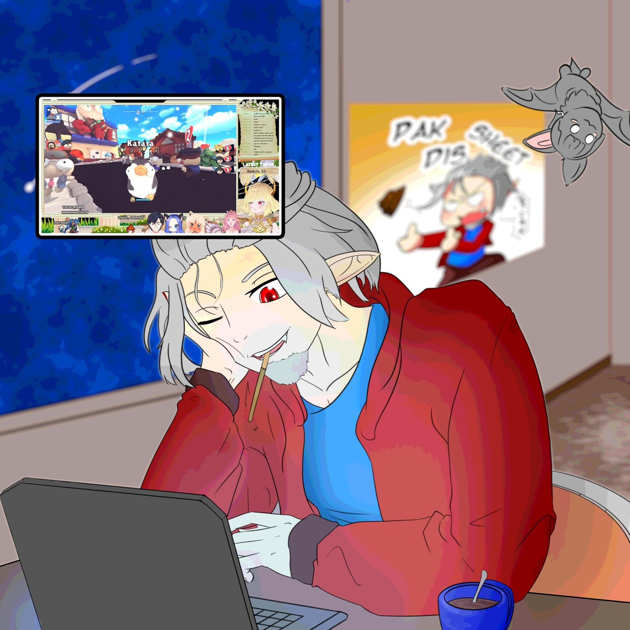 "I look so cute kan Unko" - @kataravtuber .

ahah this put a smile on me.

welp after long work, having headache and backpain, finally can do some art but not much in gaming huhuhu. 

but as soon my work hassle finish then I will be back streaming with friends

#unkogamingart 
#simpleart 
#appreciation 
#noticeme 
#bruneiart-1