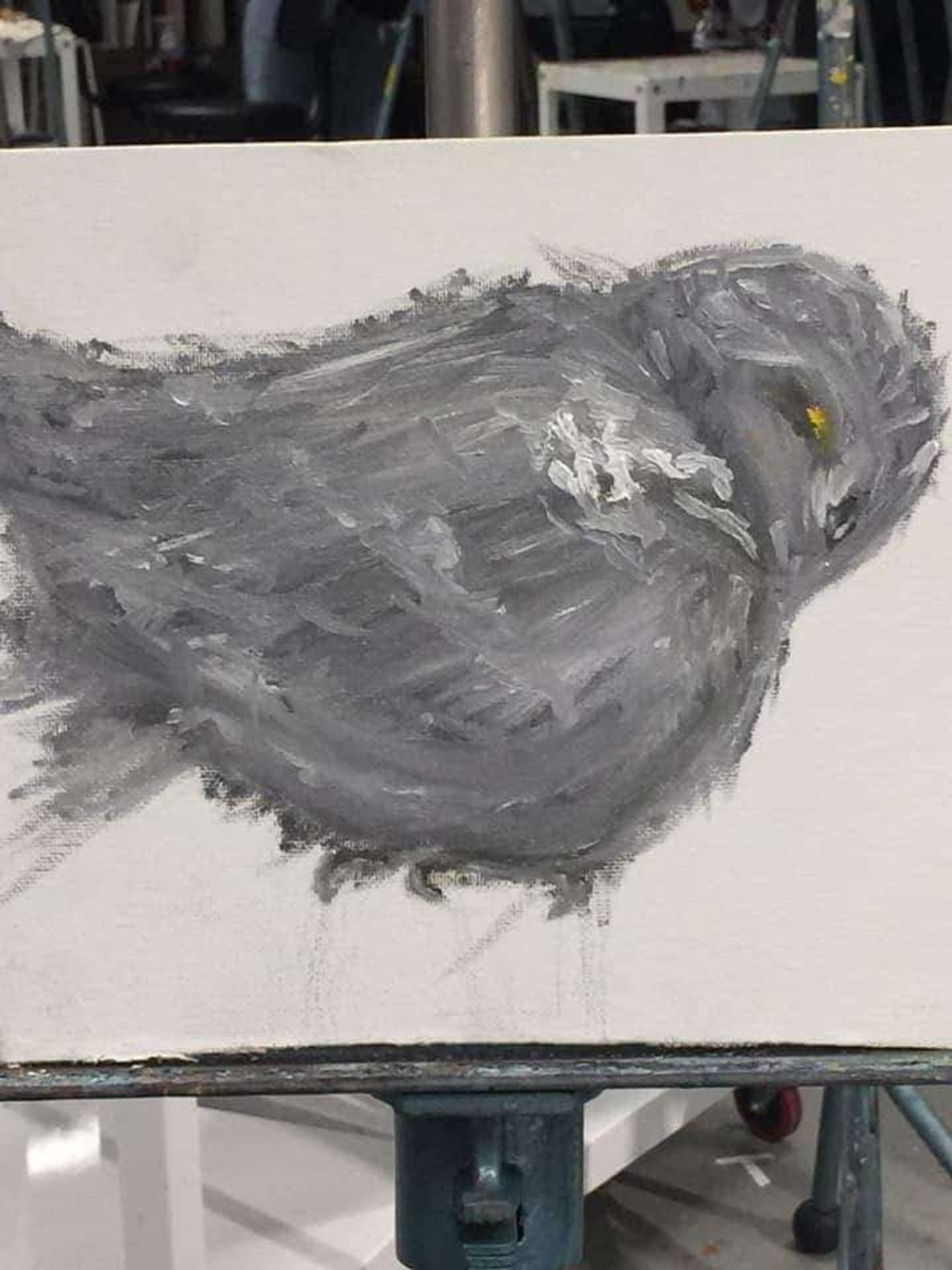snow owl oil painting -1