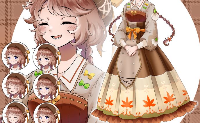 秋モチーフ女の子