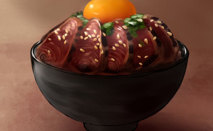 カツオの漬け丼(202405ヘッダ)