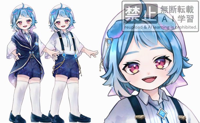 IRIAM立ち絵(細部デザインとデザインラフ)